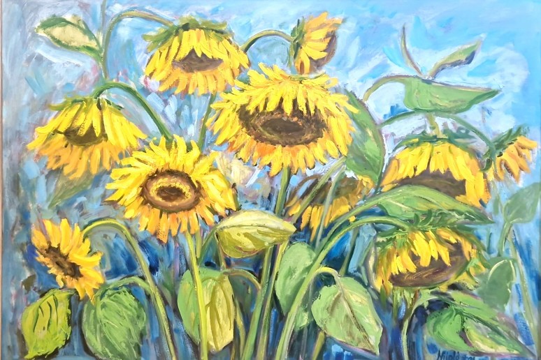 Saulėgrąžos. 2021, drobė, aliejus, 70 x 100.