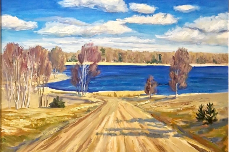 Saulėta pavasario diena. 2022, drobė, aliejus, 60 x 80.