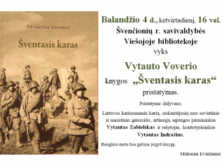 Vytauto Voverio knygos  „Šventasis karas“ pristatymas 